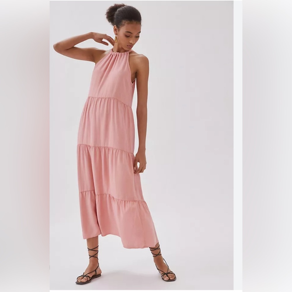 Anthropologie Cloth & Stone pink tencel dress. XL